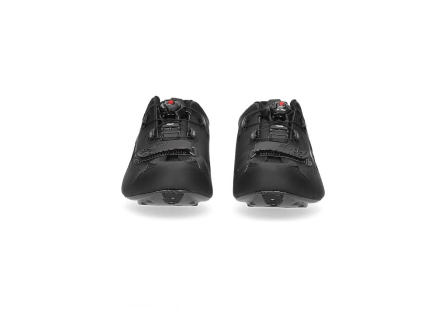Black bike shoes front packshot