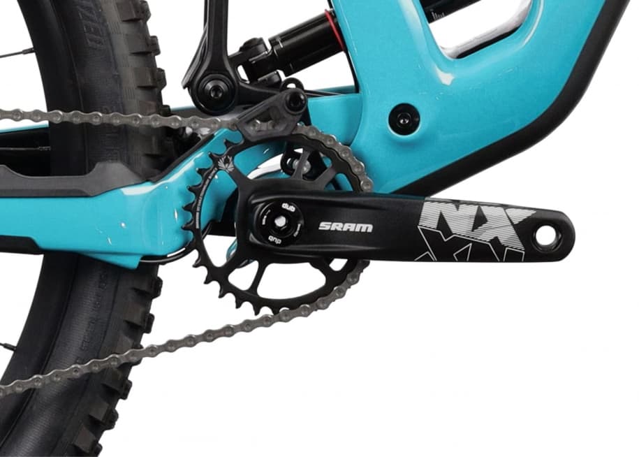 Blue bike detail crank arm packshot