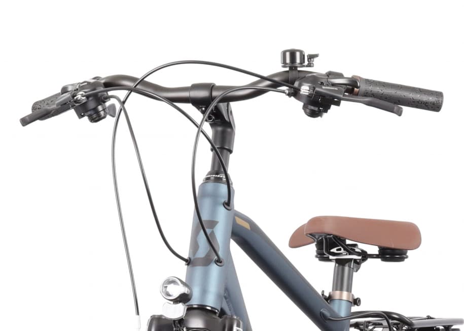 Grey bike detail - handlebar packshot