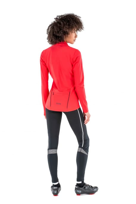 Woman in bike apparel fashion back photo